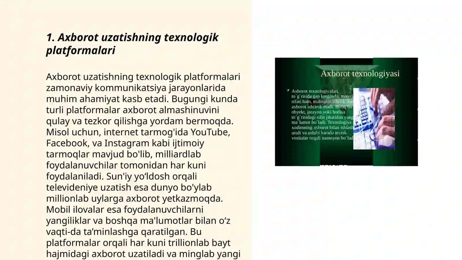 Axborot uzatishning texnologik platformalari 3