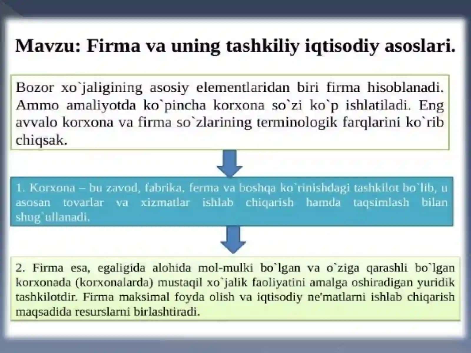 Firmalar Tashkiliy-iqtisodiyasoslari 3
