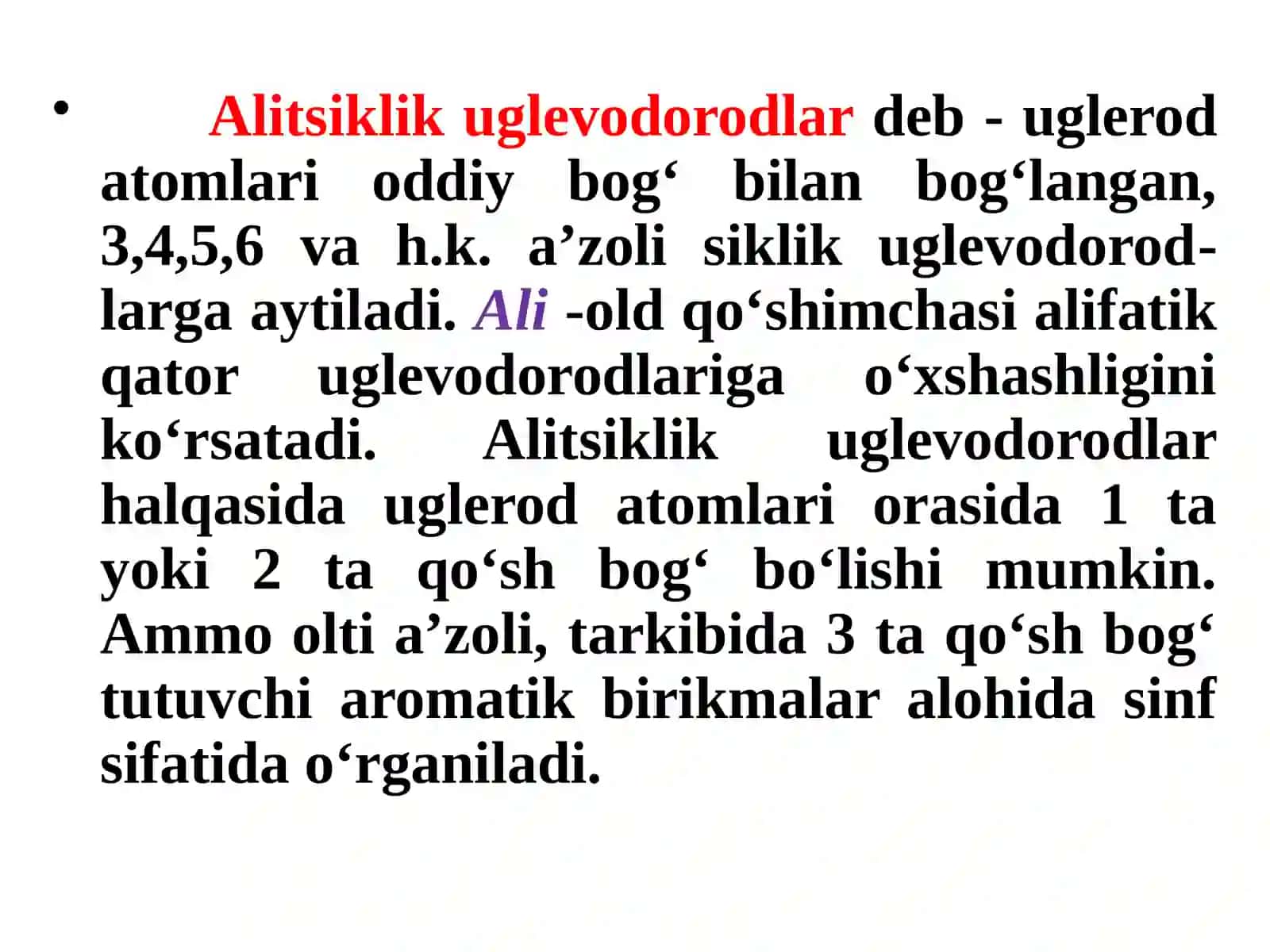 Alisiklikligi va bir ta-tuyug'li alifatik soqlar 3