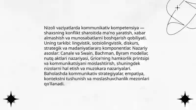 Nizoli vaziyatlarda kommunikativ kompetensiya darajasini aniqlash 3