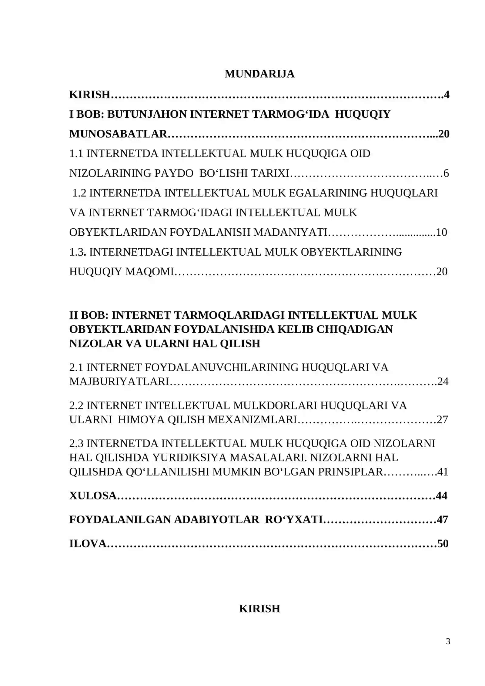 INTELEKTUAL MULK HUQUQLARINI HIMOYA QILISH BILAN BOG‘LIQ NIZOLAR 3