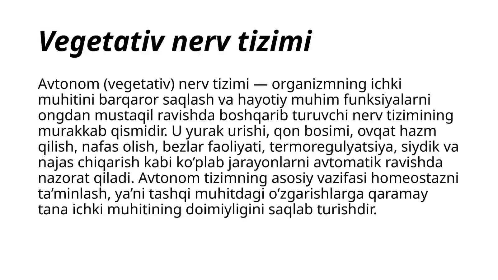 VEGETATIV NERV TIZMINING SIMPATIK VA PARASIMPATIK QISMI 3