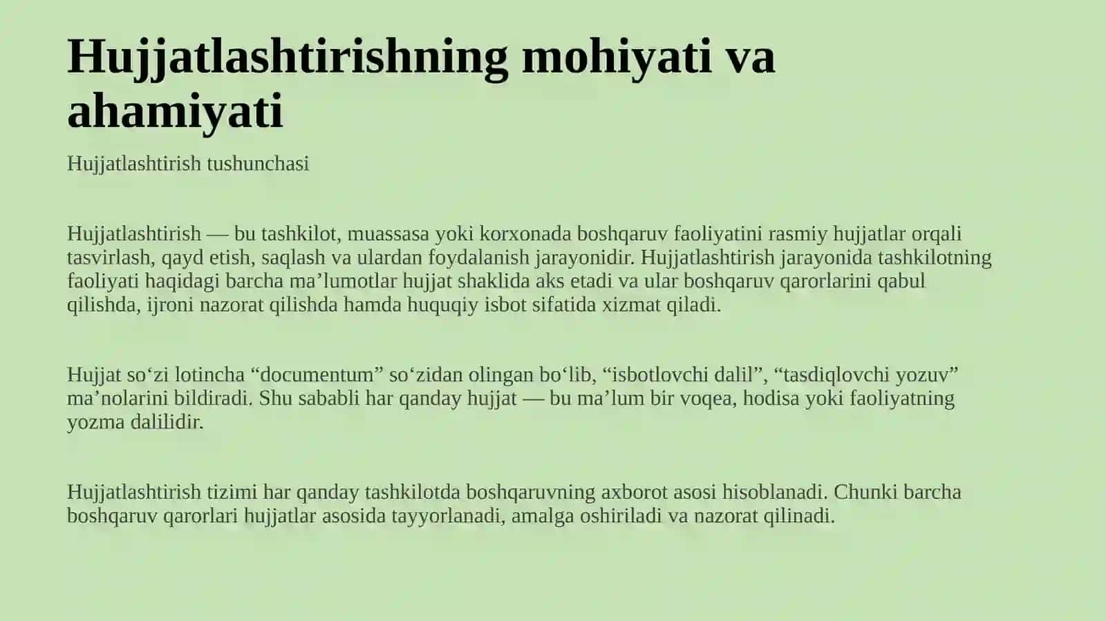 Hujjatlashtirish va ularning aylanishi 3