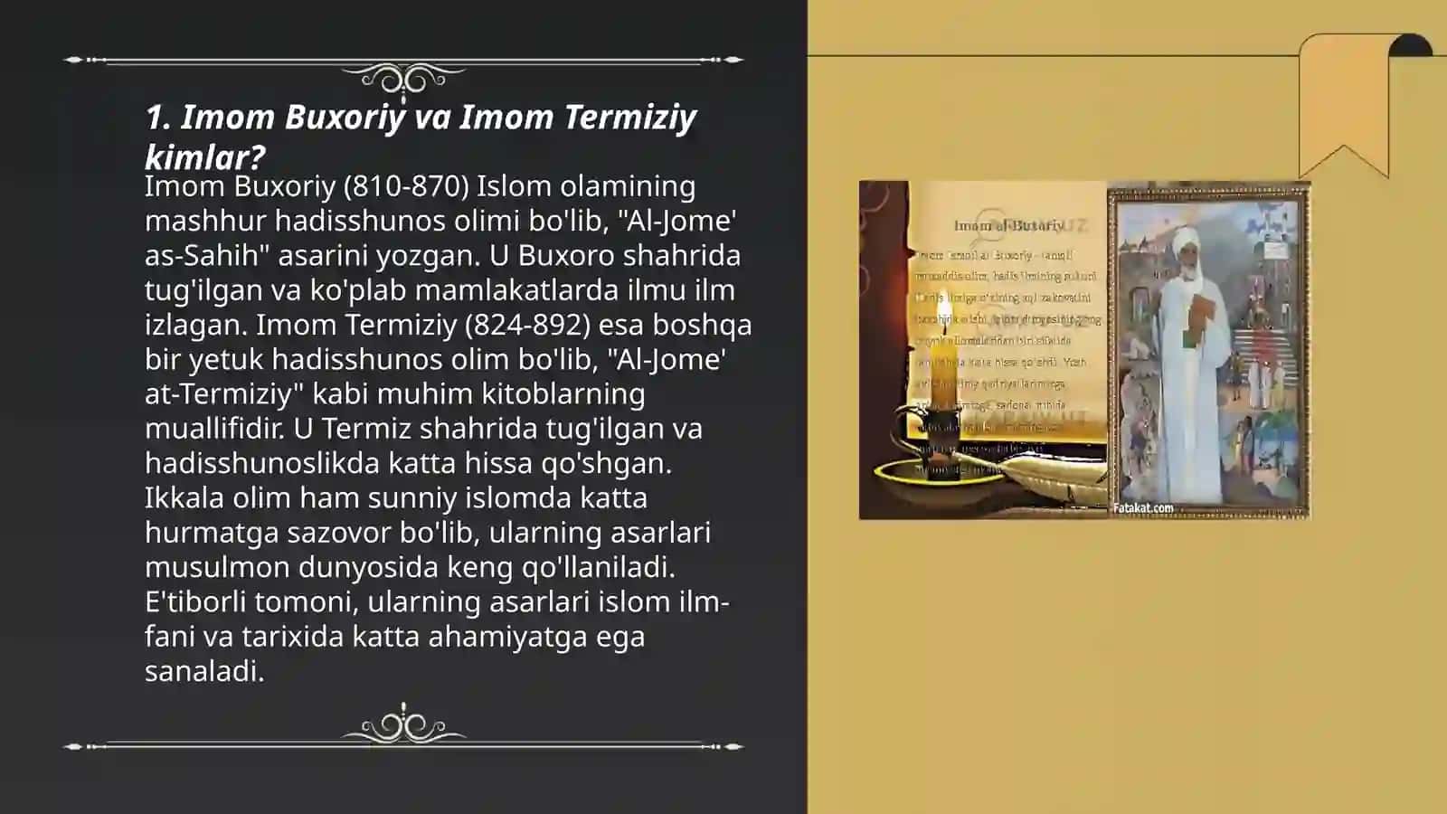 Imom Buxoriy va Imom Termiziyning hadis ilmiga qo'shgan hissalarini qiyosiy tahlili 3