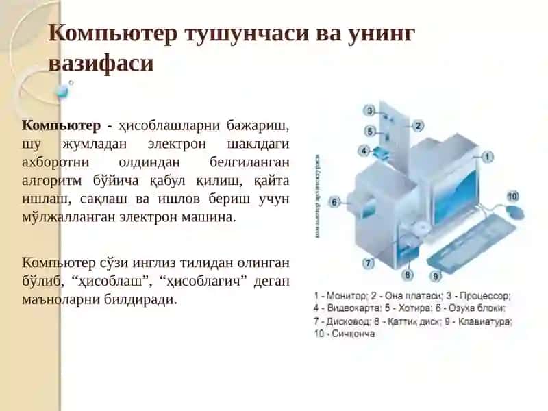 КОМПЬЮТЕРВА УЛАРНИНГТУРЛАРИ 3