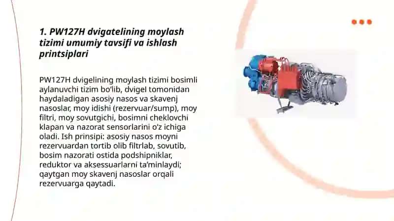 PW127H dvigatelining moylash tizimi 3