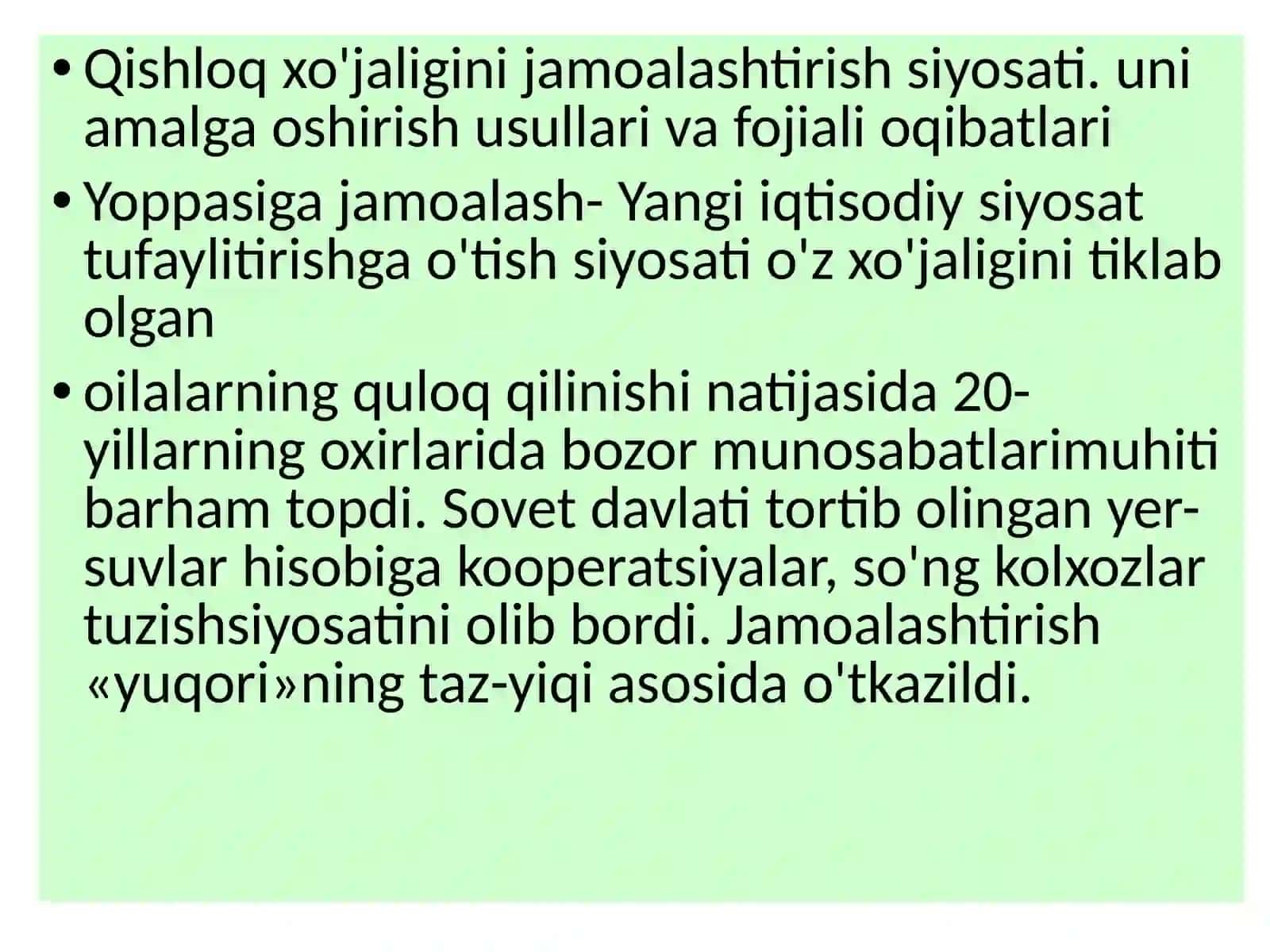 Muxamedova Gulnoza - Oʻzbekiston tarixi fanidan tayyorlagan prezentatsiyasi 3
