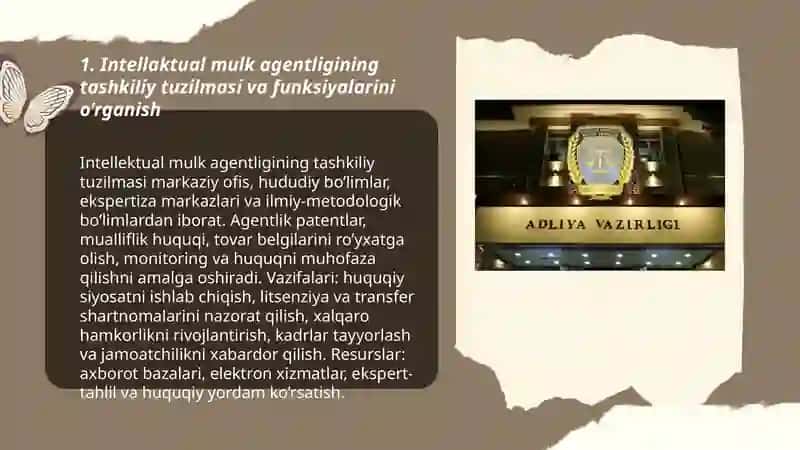 Intellaktual mulk agentligining tashkiliy tuzilmasi va funksiyalarini o’rganish 3