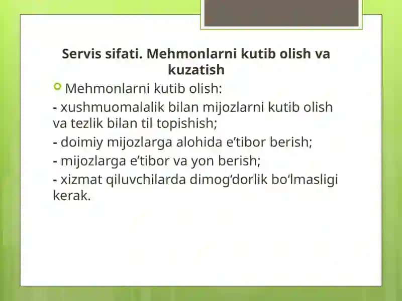 RESTORANLARDA MEHMONLAR ISHONCHI. BARLARDAGI SERVIS 3