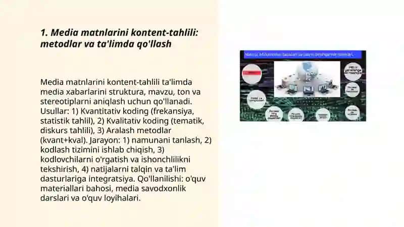 Media matnlarini tahli qilish metodlari va va ta'limda qo'llash 3