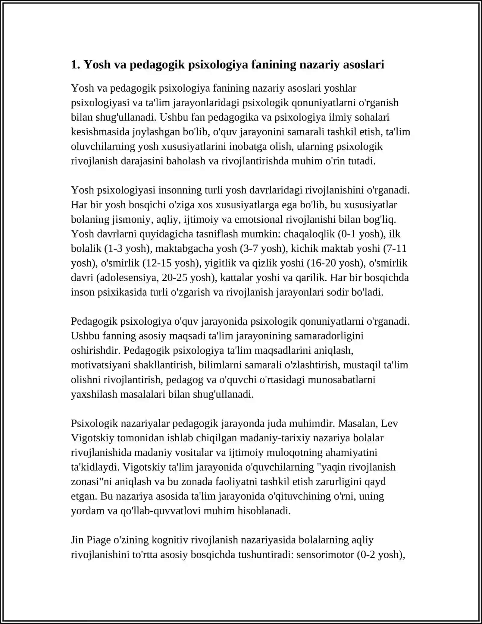 Yosh va Pedagogik Psixologiya Fanining Nazariy Asoslari 3