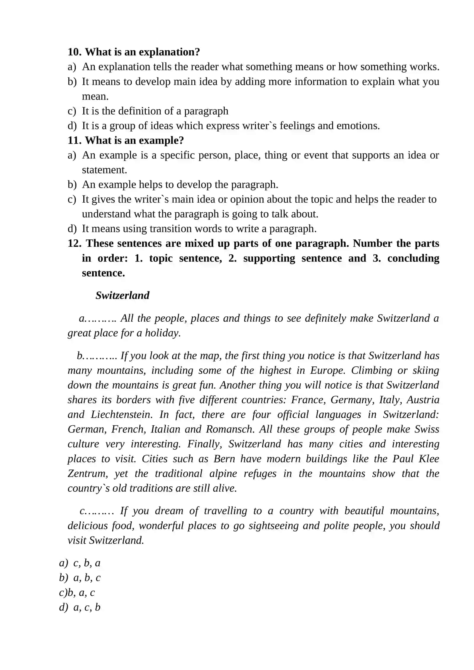 Tests on writing 3