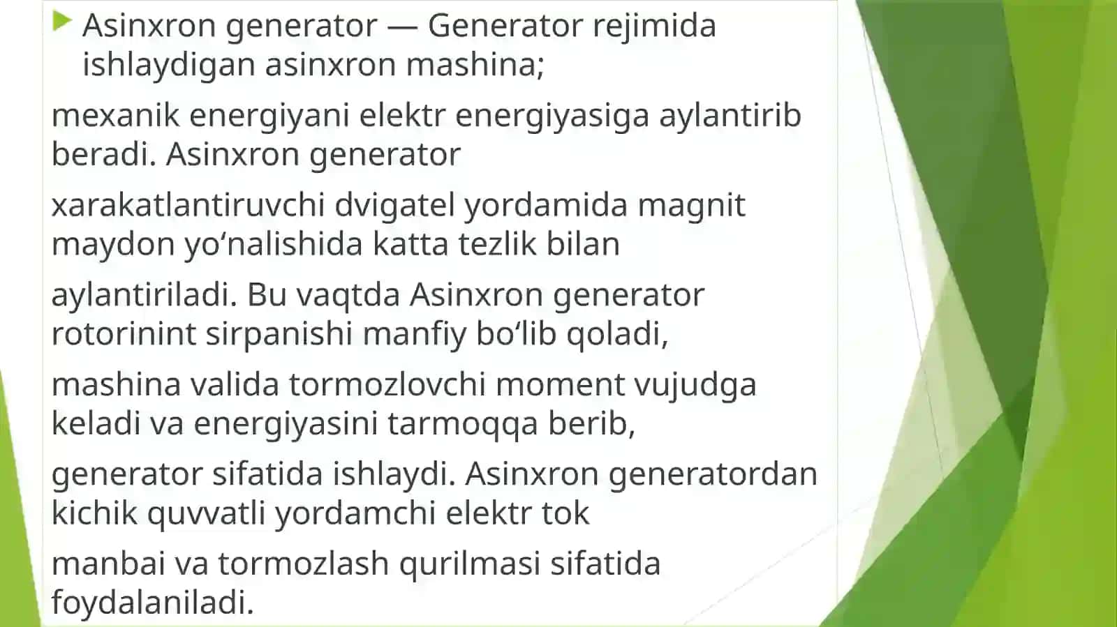 Asinxron generatorlar 3