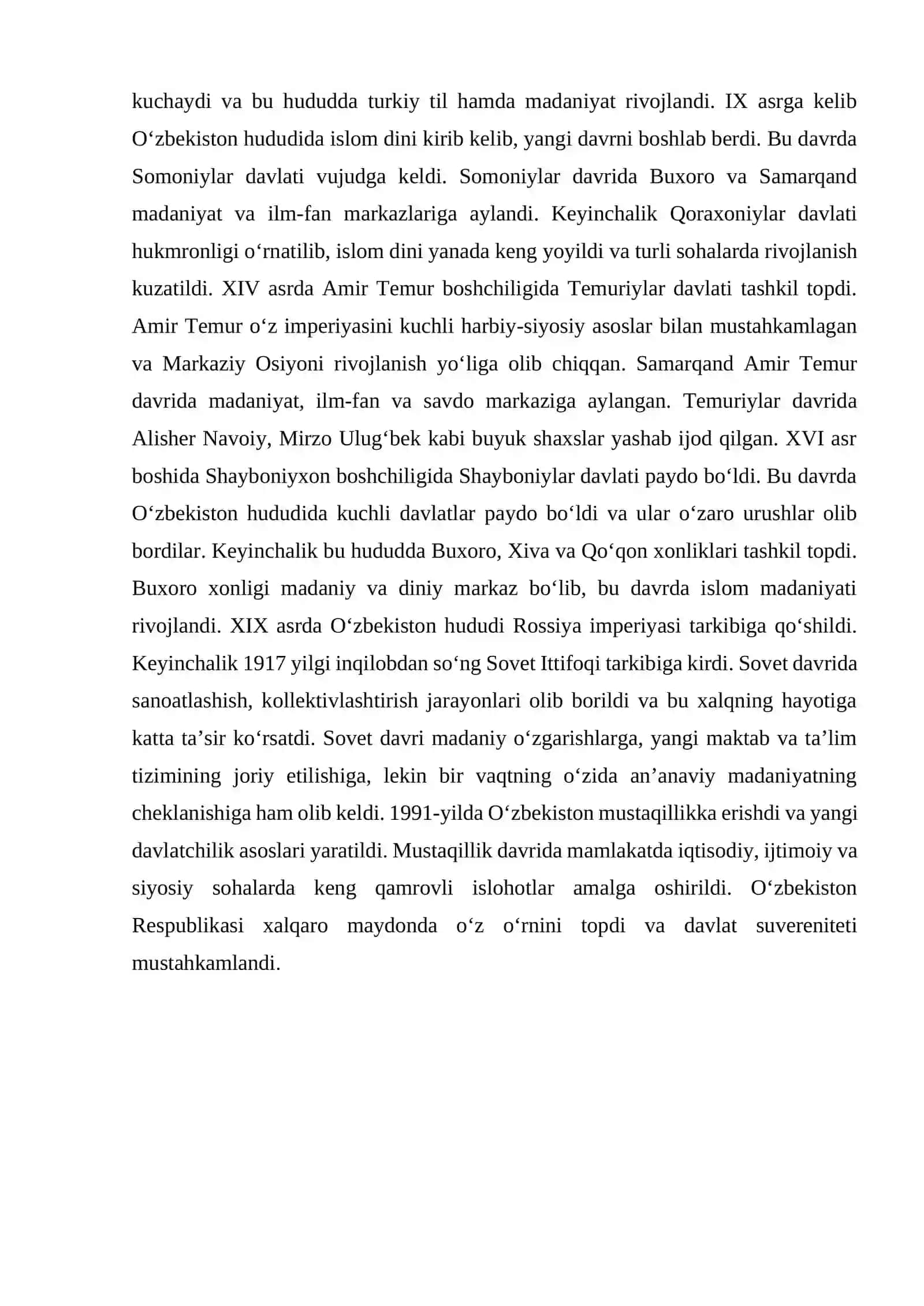 O‘zbek davlatchiligining tarixiy bosqichlari (O‘zbekiston hududidagi davlatlar tarixi misolida) 3