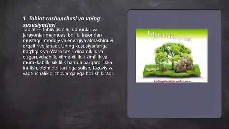 Tabiat haqida asosiy tushunchalar va tabiat komponentlari 3
