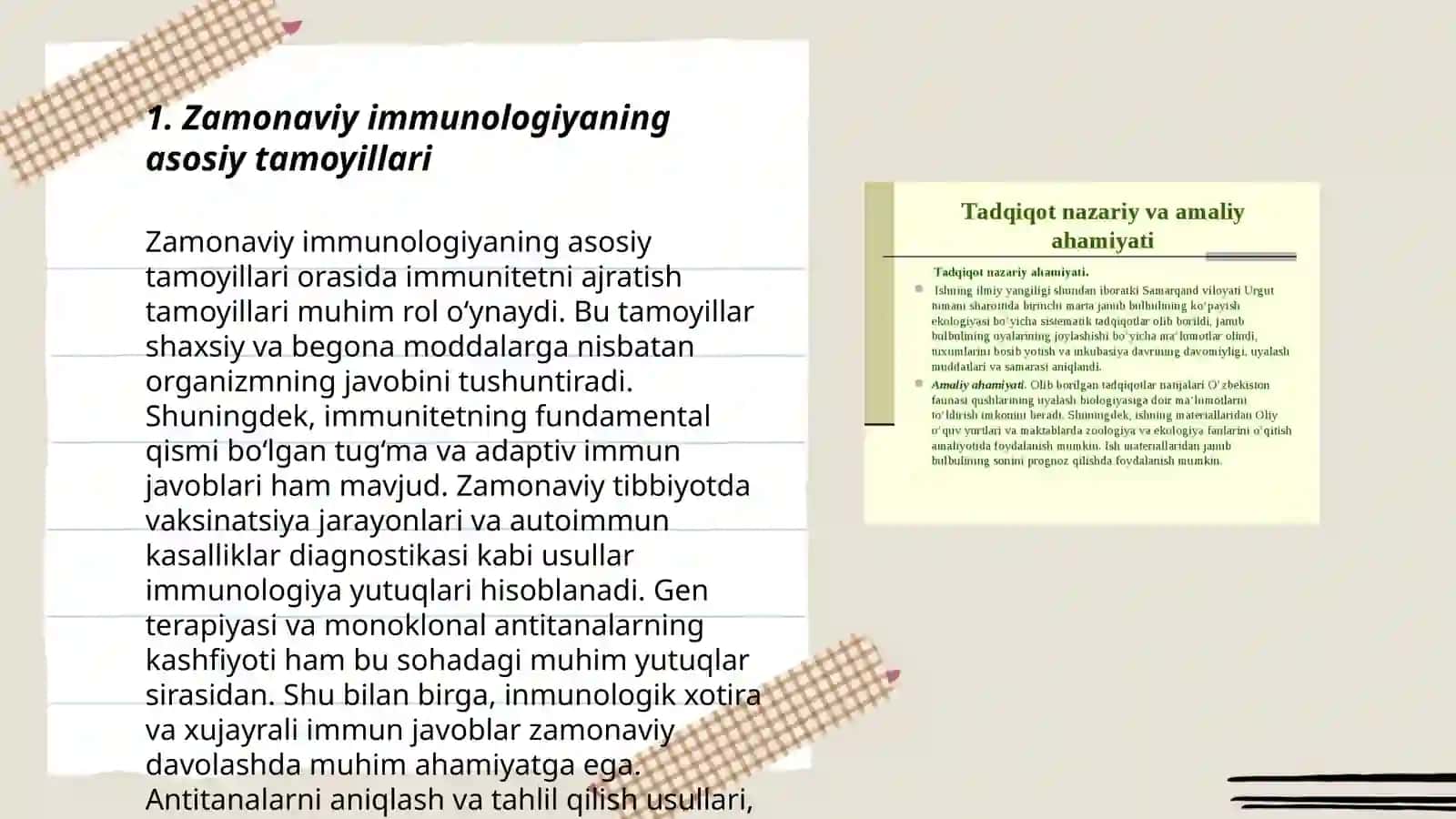 imunalogiya darslarida Zamonaviy imonologik inavatsion pedagogik texnalogiyalarni qo'llash bo'yicha dars ishlanma 3