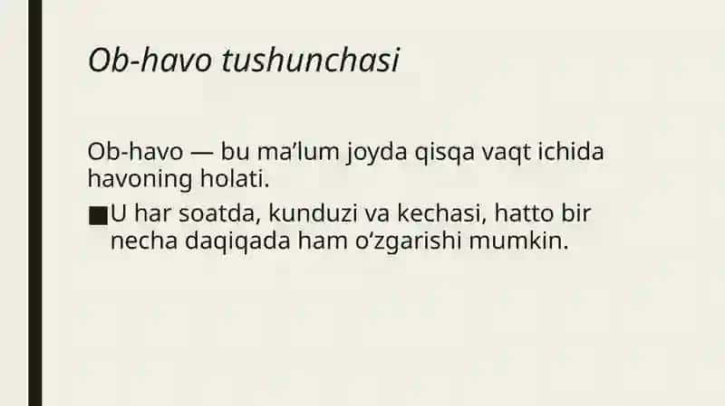Ob-havo elementlari va ularning  tabiiy oʻzgarishlari 3