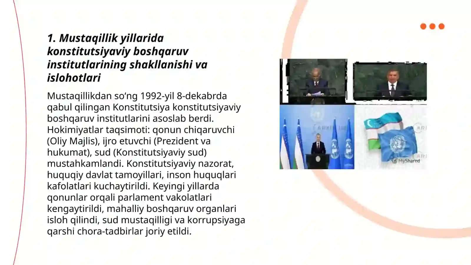 Mustaqillik yillarida davlat boshqaruvi tizimida amalga oshirilgan islohotlar 3