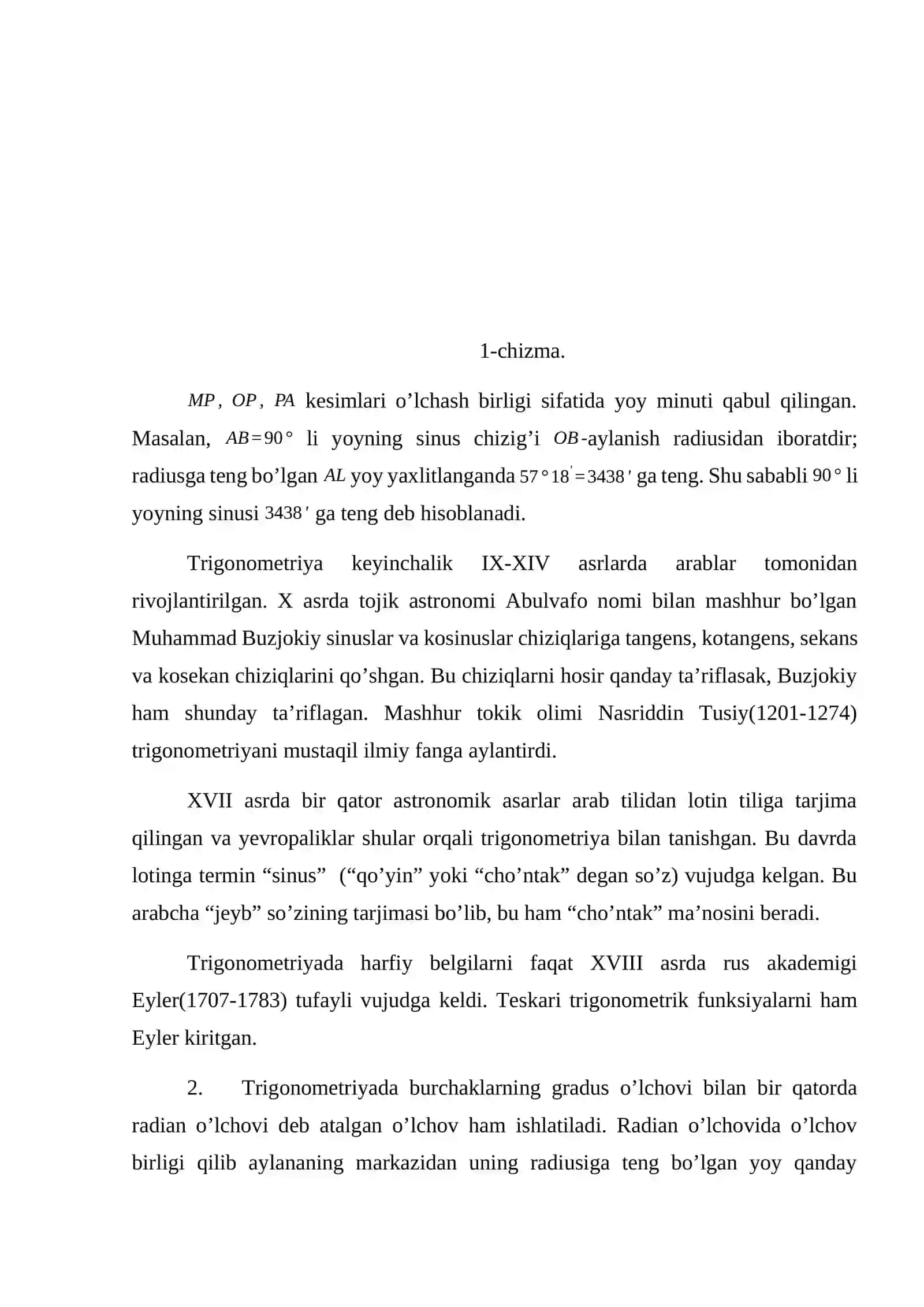 Trigonometrik funksiyalar va ularni o’rganish uslublari 3