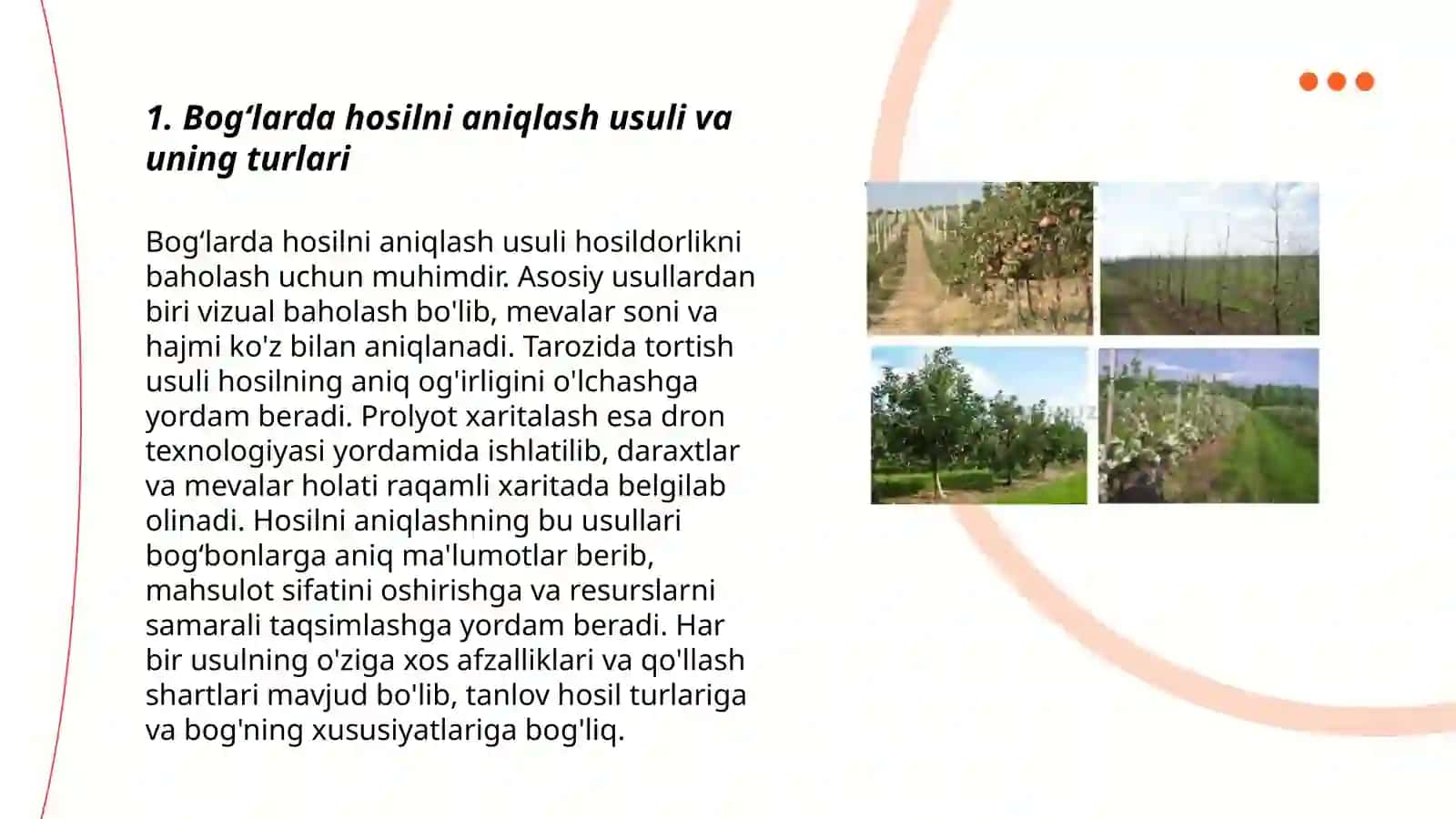 Bogʻlarda hosilni aniqlash usuli 3