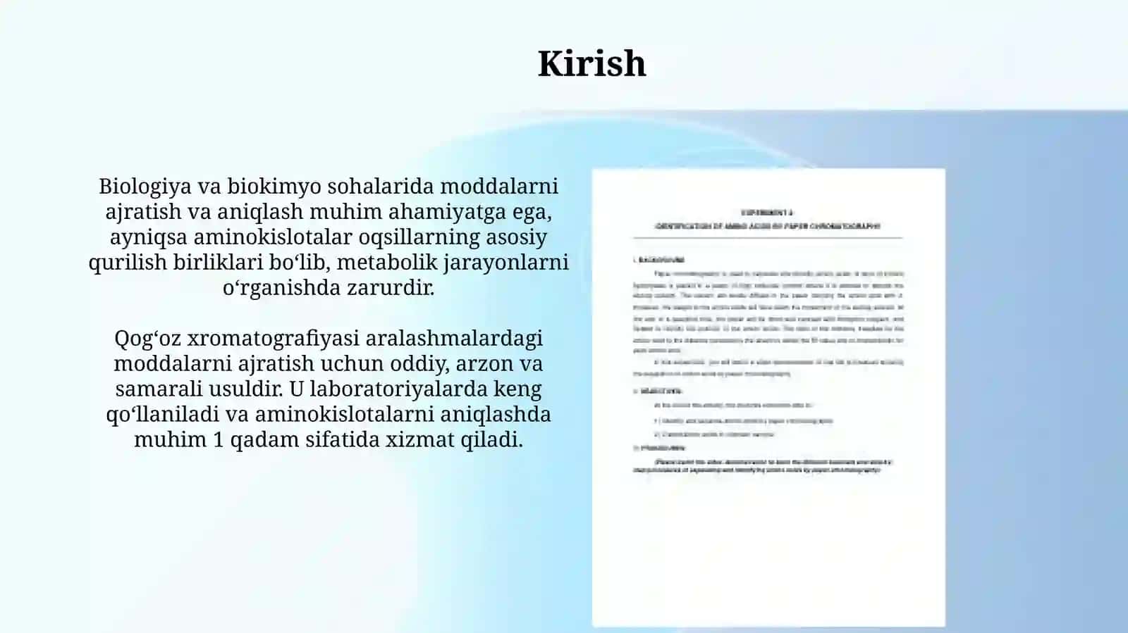Qogʻoz xromatografiyasi usuli bilan aminokislotalarni aniqlash 3