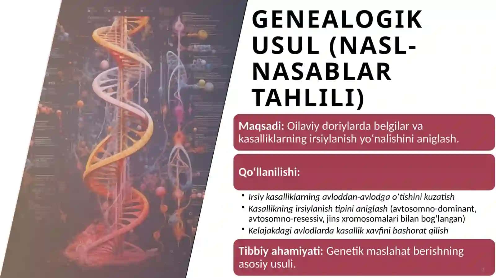 Odam Genetikasini O‘rganish Usullari va Ularning Tibbiyotdagi Ahamiyati 3