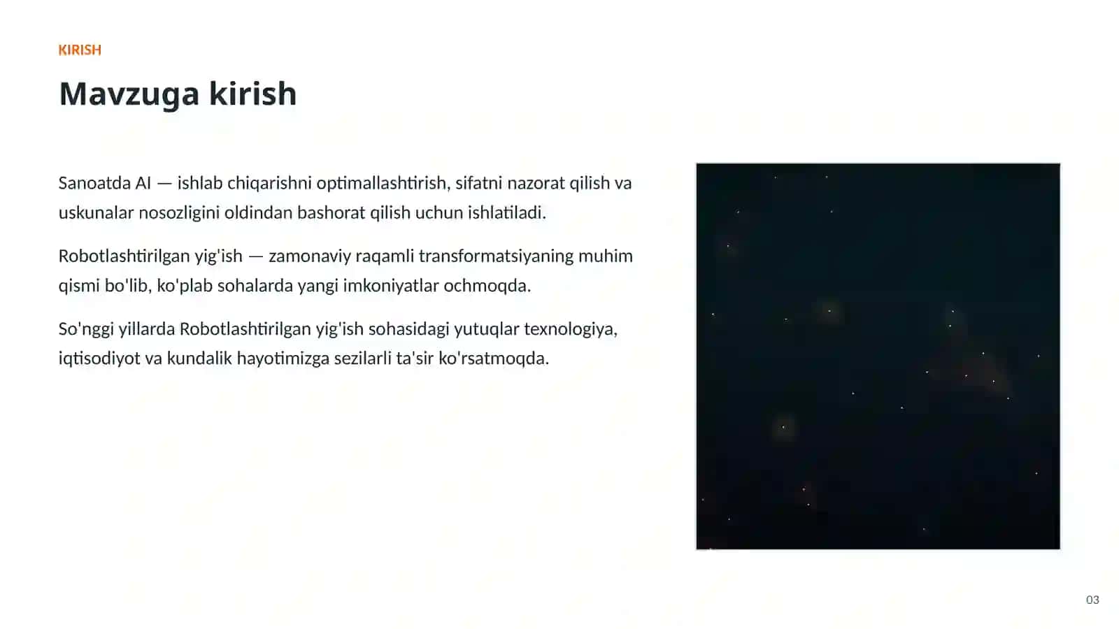 SUN'IY INTELLEKT • AI SANOAT VA ISHLAB CHIQARISHDA 3
