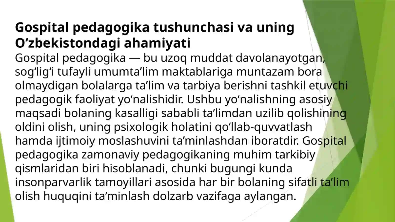 Oʻzbekistonda gospital pedagogikaning me’yoriy-huquqiy bazasini tahlil qilish 3