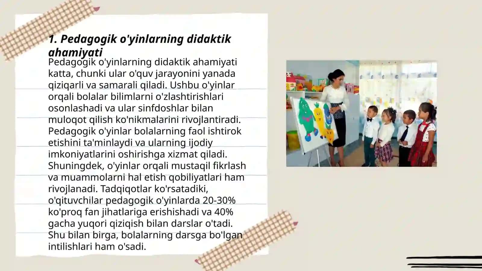 Pedagogik o'yinlarni tashkil etish va òtkazishda ijodiy yondashuv 3