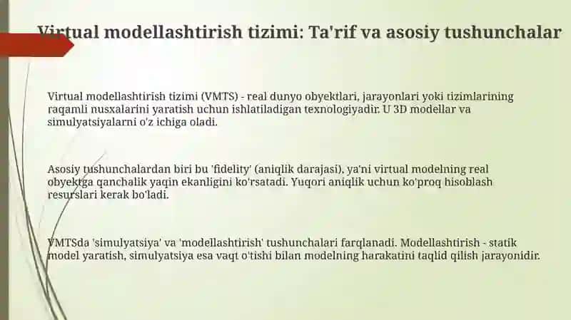 Virtual modellashtirish tizimi 3