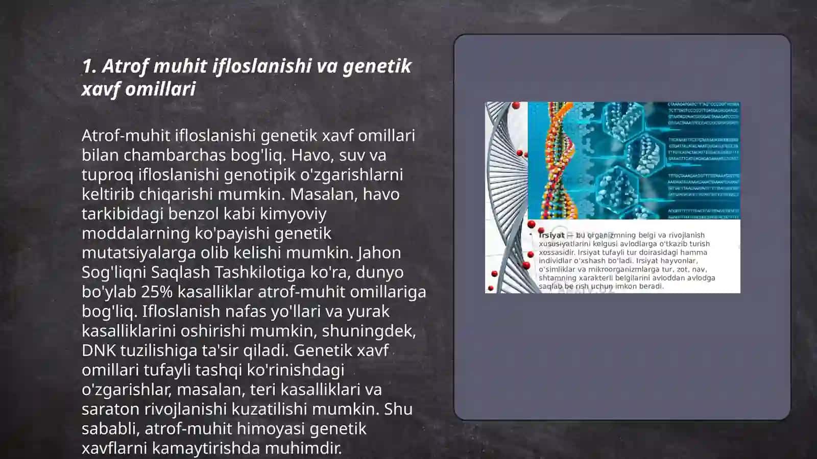 Atrof Muhit ifloslanishining genetik xavfi 3