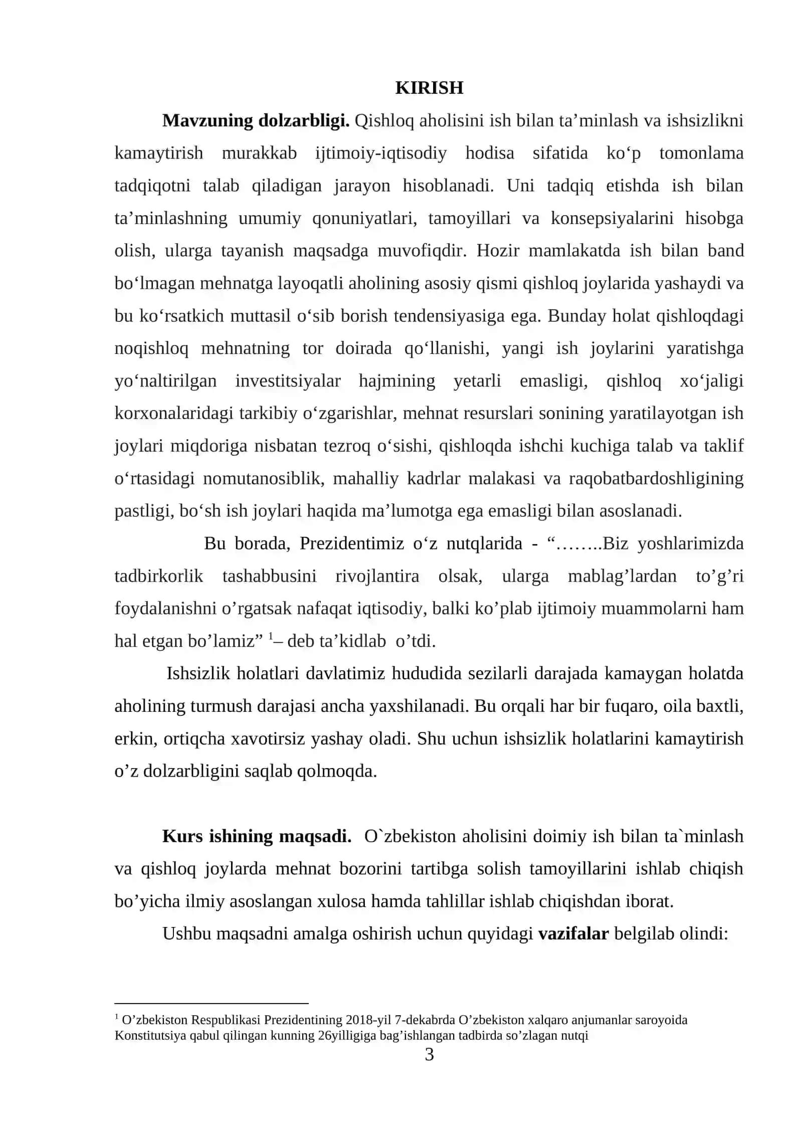 QISHLOQ JOYLARDA MEHNAT BOZORINI DAVLAT TOMONIDAN TARTIBGA SOLISH VA AHOLI BANDLIGINI TA’MINLASH MEX 3