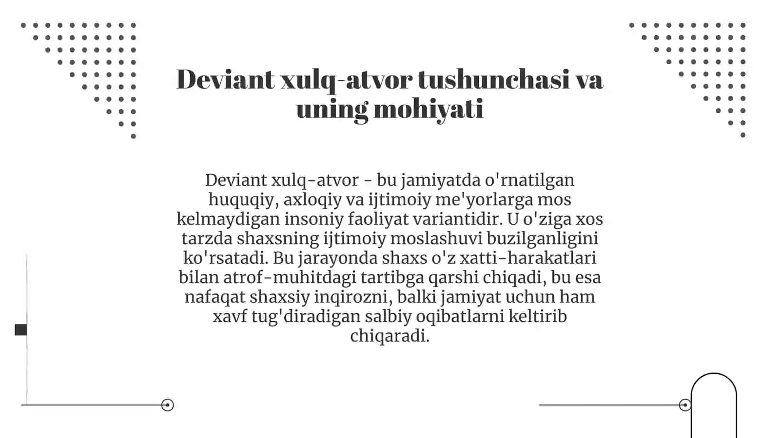 Deviant xulq-atvorning ijtimoiy-psixologik millarini vadeli kvent xulq profilaktikasi masalalari 3
