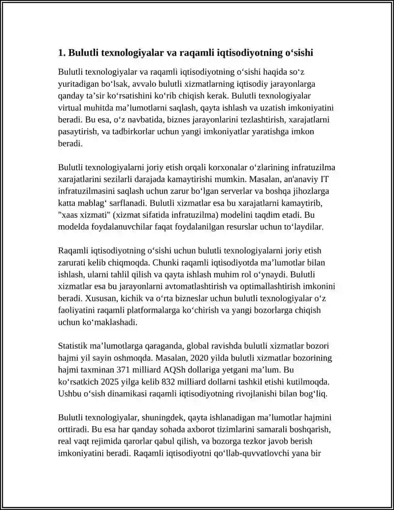 IQTISODIYOTDA BULUTLI TEXNOLOGIYALARINING O‘RNI VA AHAMIYATI 3