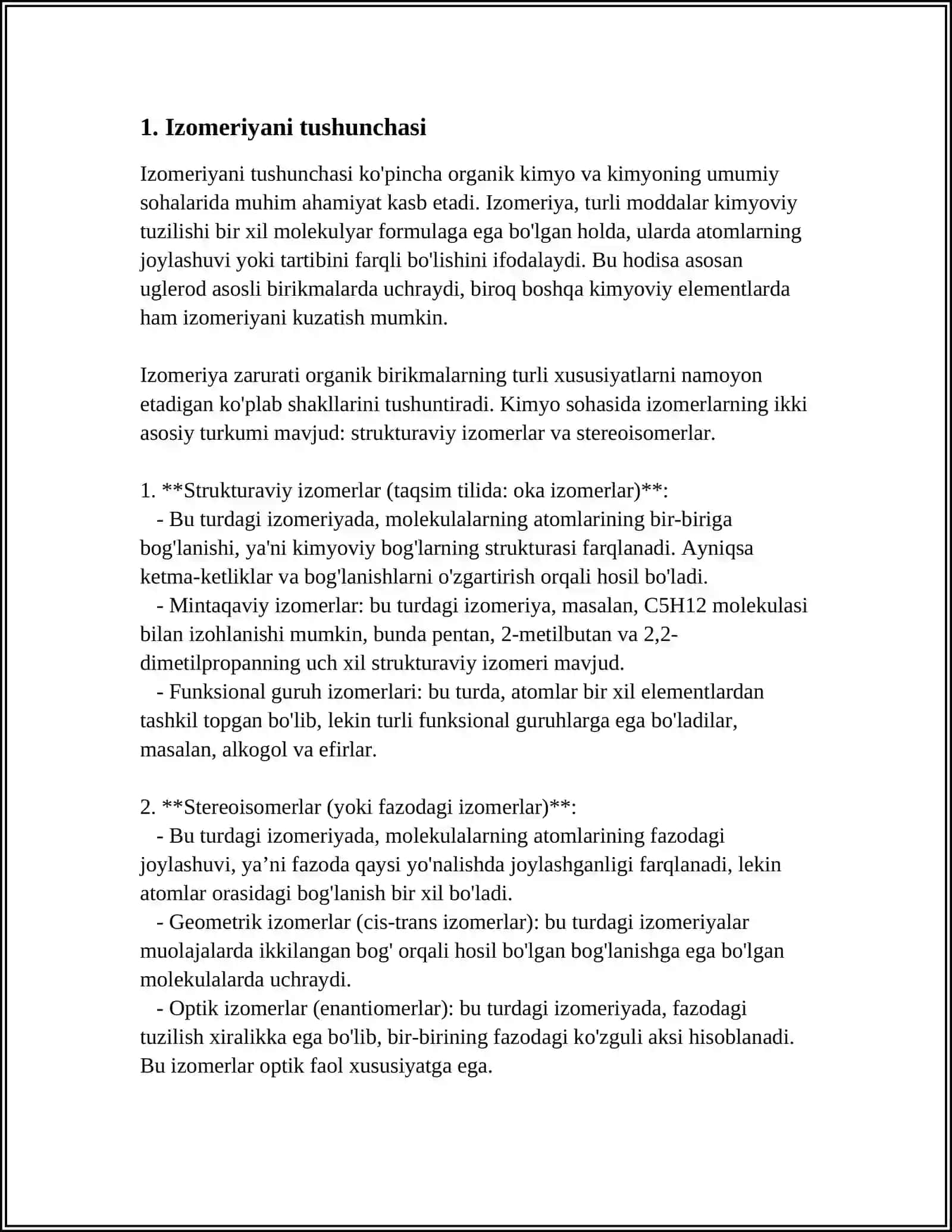 OKSOKISLOTALARNING IZOMERIYASI, NOMENKLATURASI.ATSETOSIRKA EFIRI ASOSIDA SINTEZLAR 3