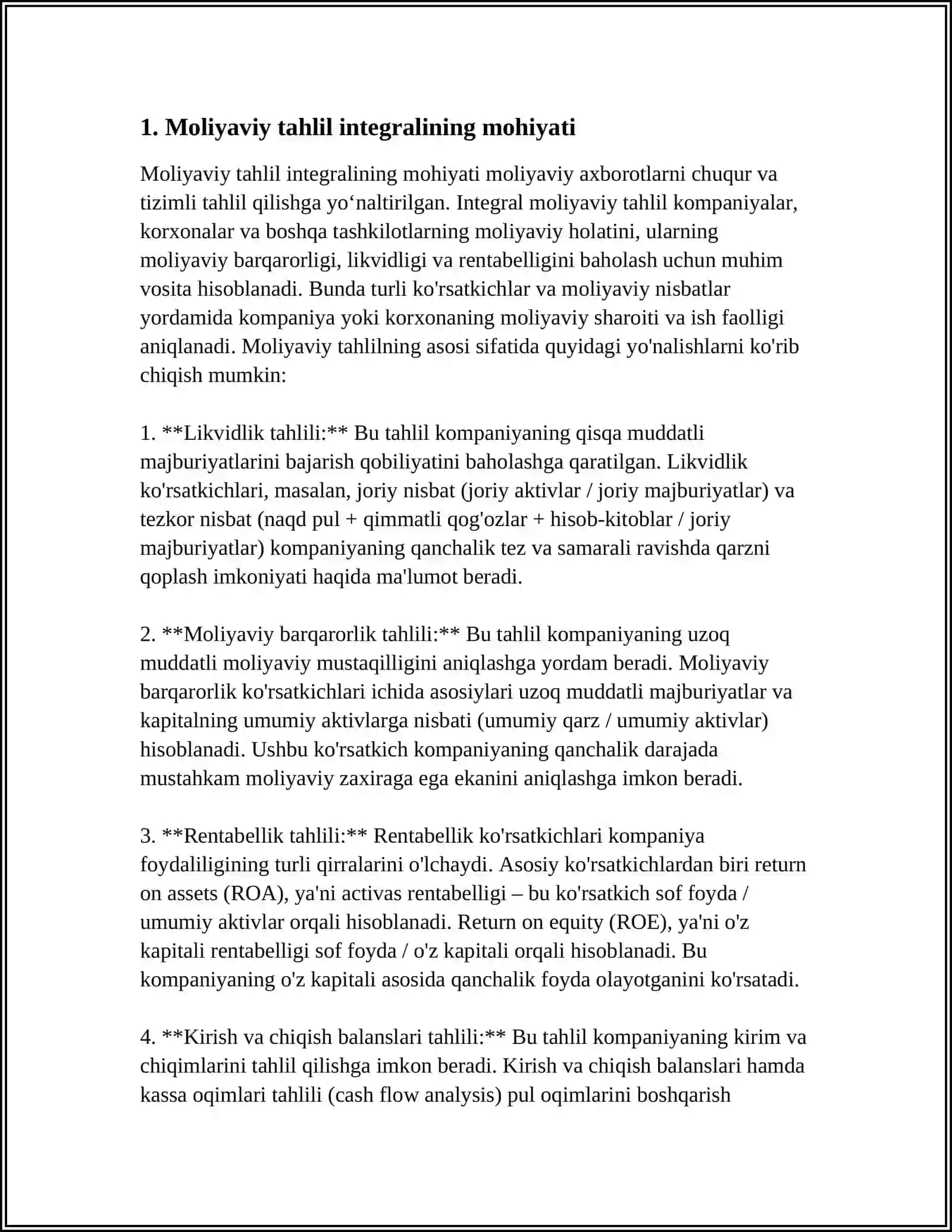 Moliyaviy Tahlil Integralu 3