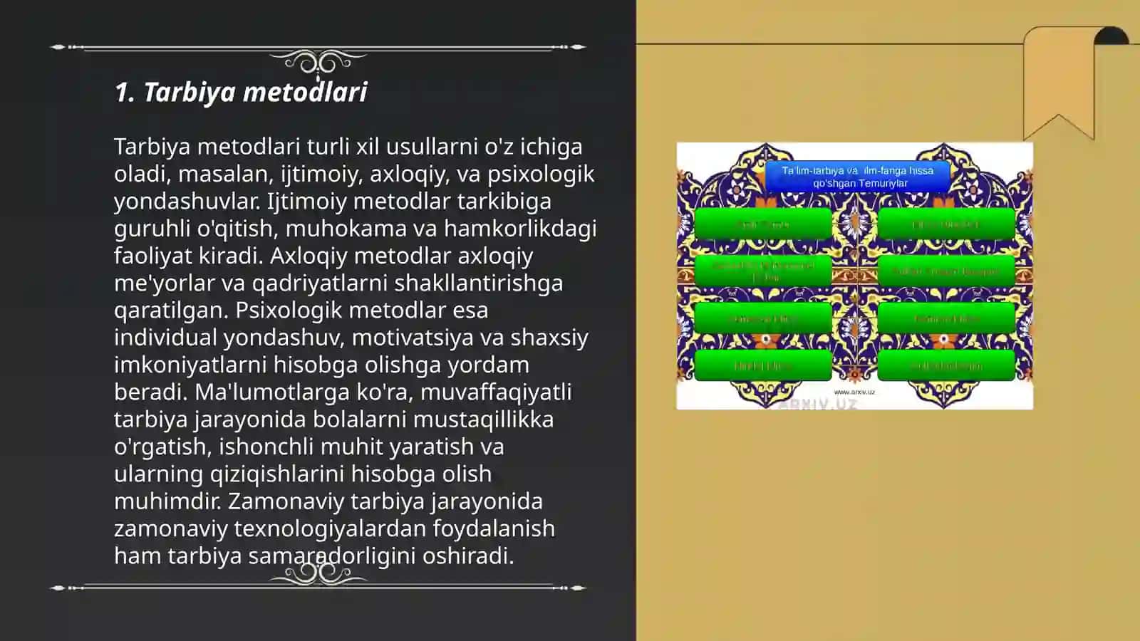 Tarbiya metodlari 3