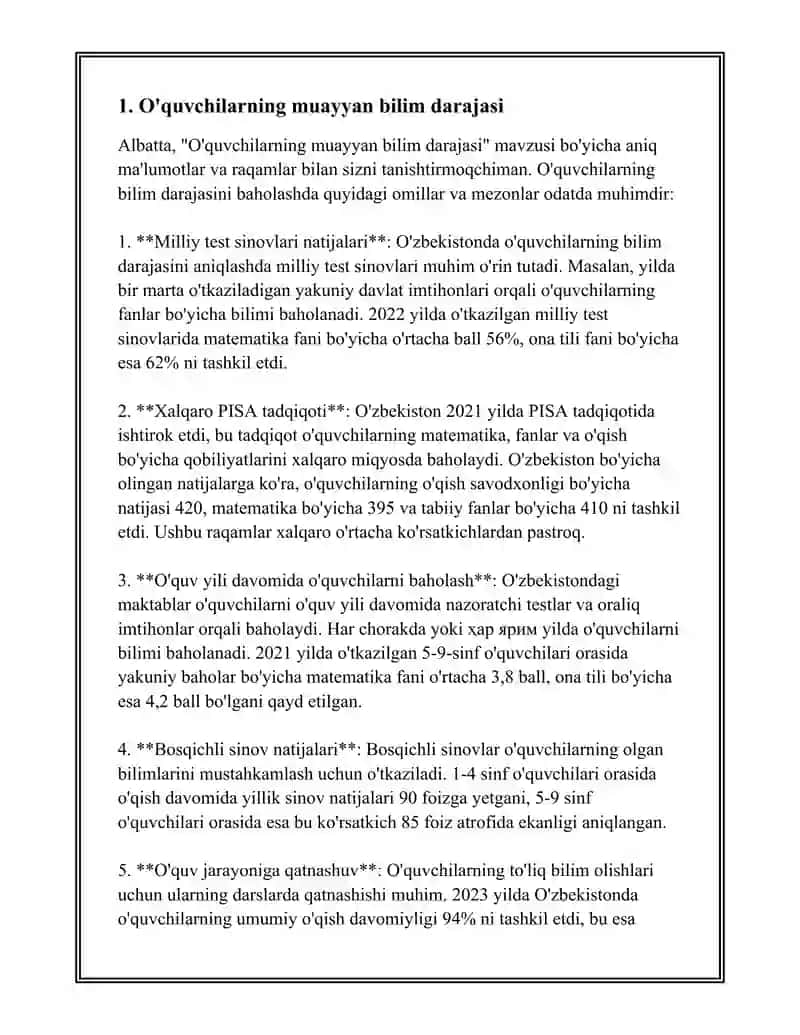 OʻQUVCHILAR NATIJALARINI BAHOLASHDA HISOBGA OLINADIGAN HOLATLAR 3