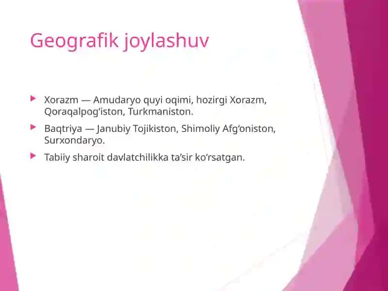 Markaziy Osiyo hududidagi ilk davlat uyushmalari 3