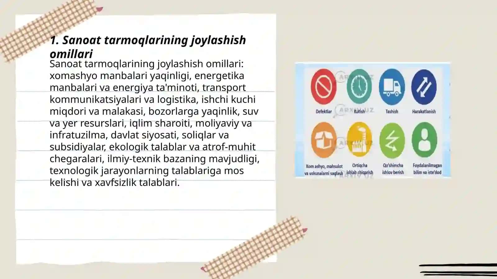 Sanoat tarmoqlarini joylashtirish 3
