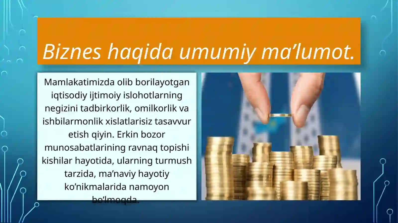 Biznesni iqtisodiyotda tutgan o’rni 3