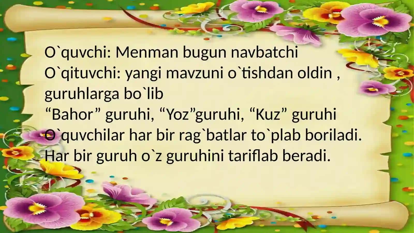 “Dehqon” (SulaymonRahimov) dars ishl anmasi 3