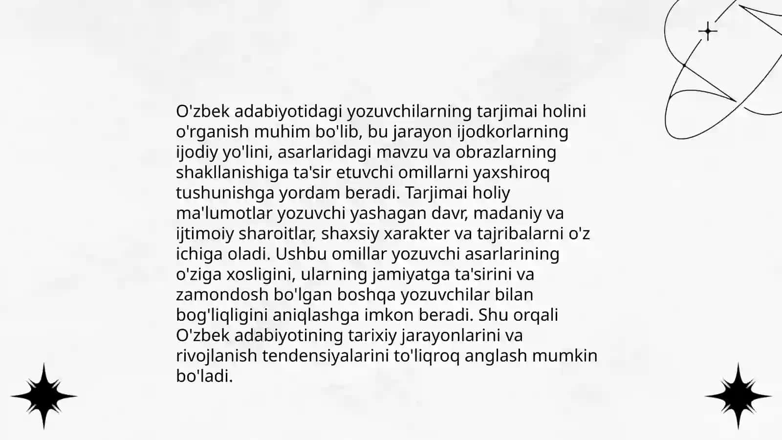 O'zbek adabiyoti darslari tarjimai holi 3