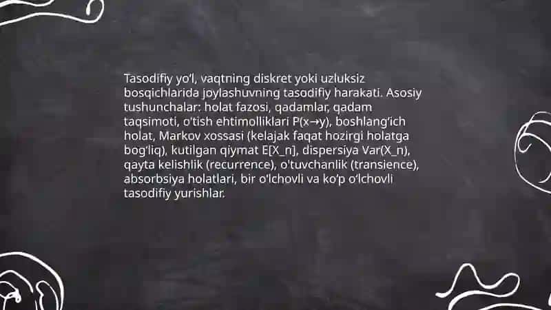 Tasodifiy— yo‘l masalasi 3