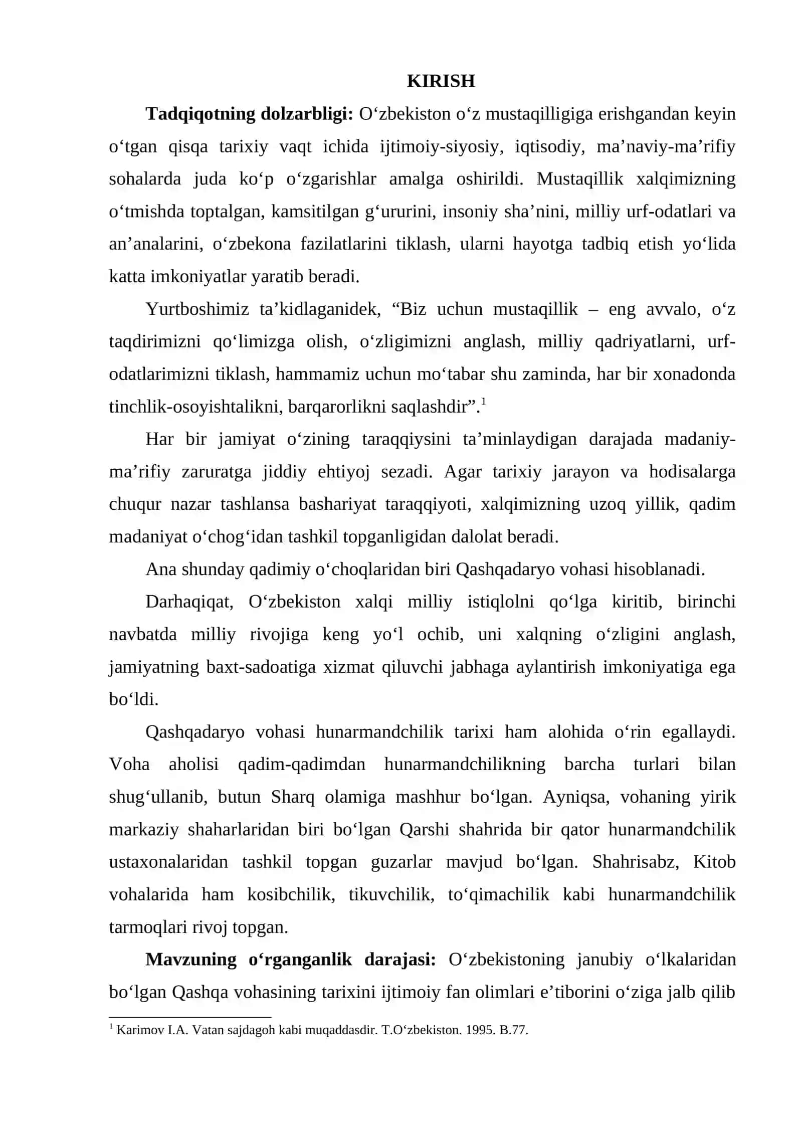 QASHQADARYODA HUNARMANDCHILIK (QARSHI VA SHAHRISABZ SHAHARLARI MISOLIDA) 3
