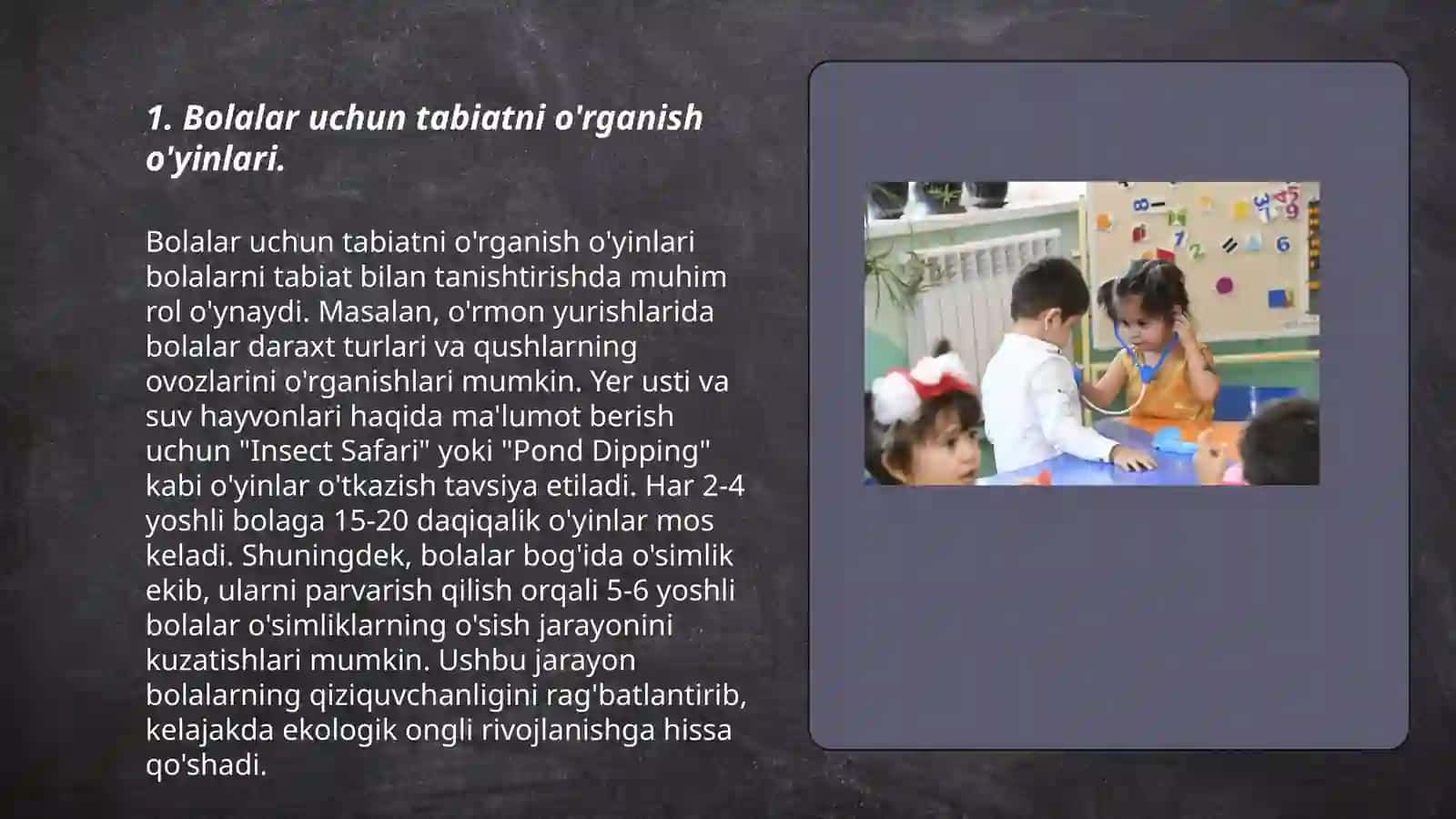Kichik guruhda tabiatga oid óyinlar tashkilv qilish 3