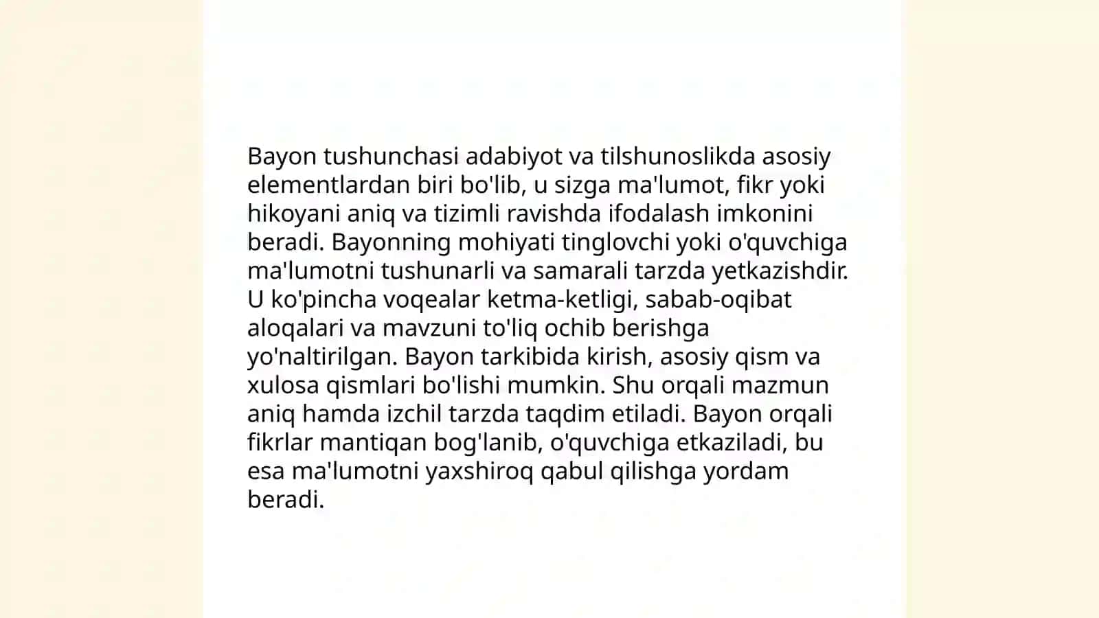 Bayon va uning turlari: ta'limiy va nazorat 3