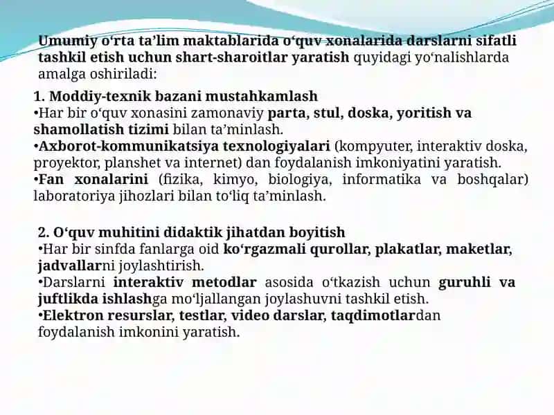 O‘quv xonalarini va maktab kutibxonasini moddiy texnik baza bilan ta’minlanishida O‘IBDO‘ning o‘rni.pptx 3