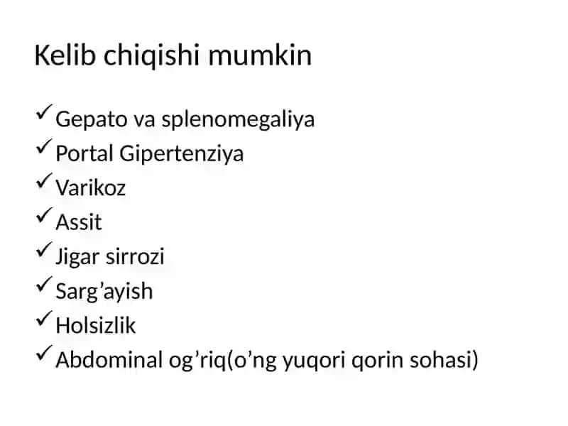 Badda-kiarisindromi – Jigardan qon olib ketadigan venalar 3