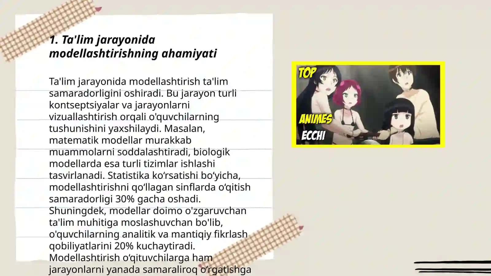 Oʻquv jarayonini modellashtirish muammolari 3